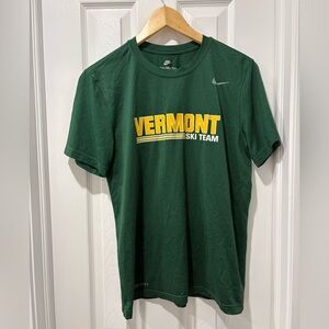 Nike Green Vermont Ski Team Men's Shirt dri fit size medium